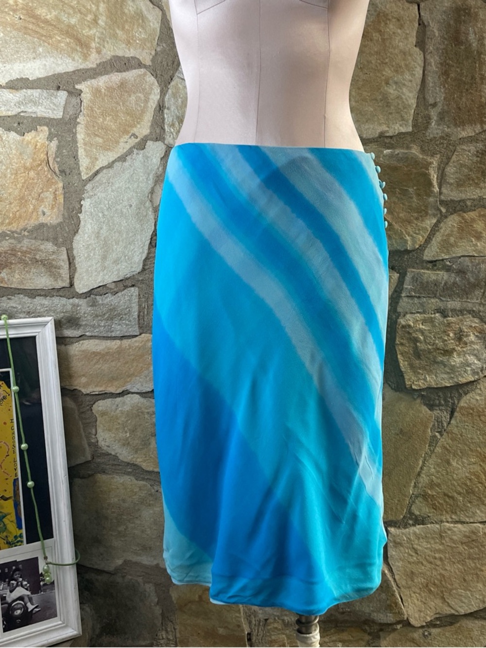 100% Silk Blue Ombre Skirt | Anne Klein | Layered